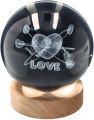 Lampka kryształowa kula Love 6 cm