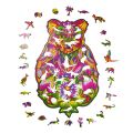 Puzzle drewniane kolorowe Niedźwiedź