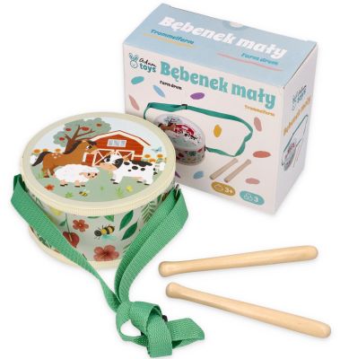 Bębenek dla dziecka z motywem farmy