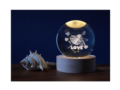 Lampka kryształowa kula Love 6 cm