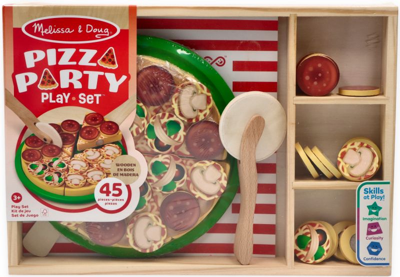 Drewniana pizza do krojenia i układania 