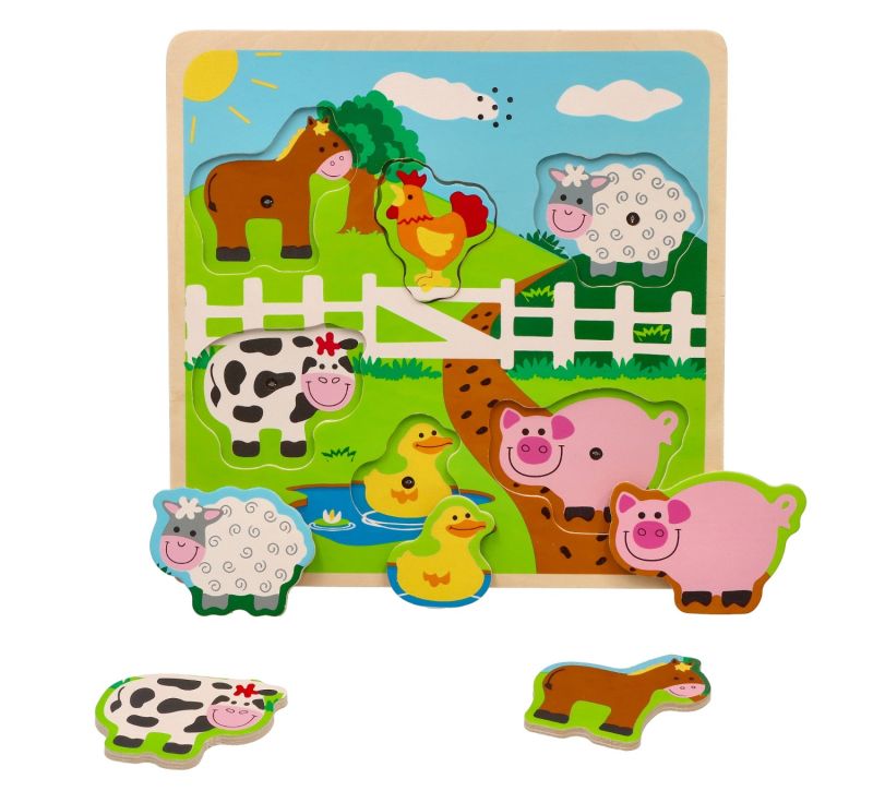 Puzzle dźwiękowe Farma -  zwierzęta z farmy Lelin