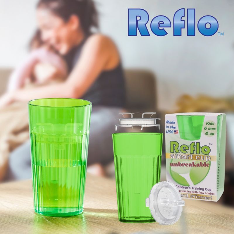 Reflo NOWY NIETŁUKĄCY kubek treningowy dla dzieci zielony
