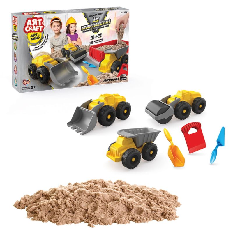 ART CRAFT Zestaw piasku kinetycznego z pojazdami budowy