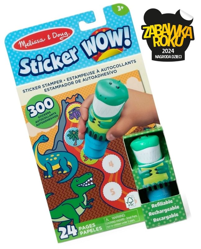 Sticker WOW! Stempelek z naklejkami dinozaury