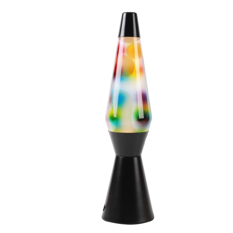 Lampka lava Tęczowa z czarną podstawą