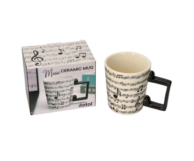 Kubek ceramiczny z motywem muzycznym 