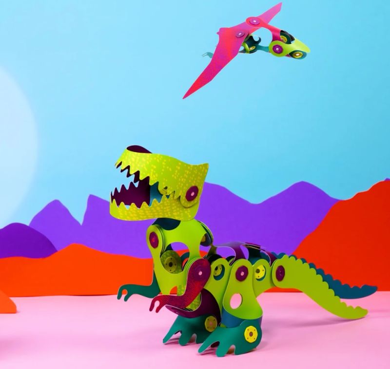 Clixo, zestaw klocków magnetycznych z motywem DINO, 36 elementów