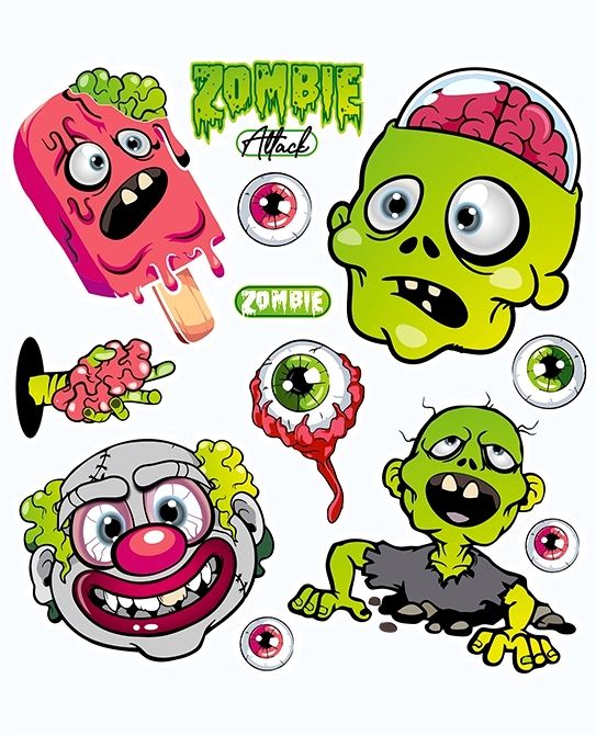 Naprasowanki Zombie Halloween mały arkusz
