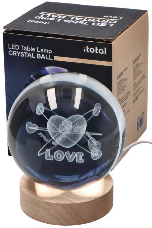 Lampka kryształowa kula Love 6 cm
