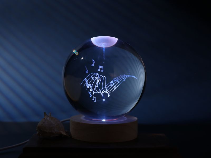 Lampka kryształowa kula Muzyka 10 cm