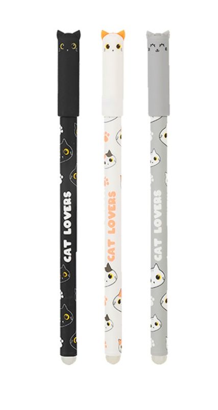 Cienkopis 0.5mm zmazywalny ze skuwką pomarańczowy kotek