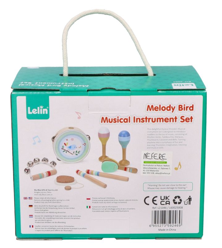 Zestaw instrumentów muzycznych z ptaszkiem