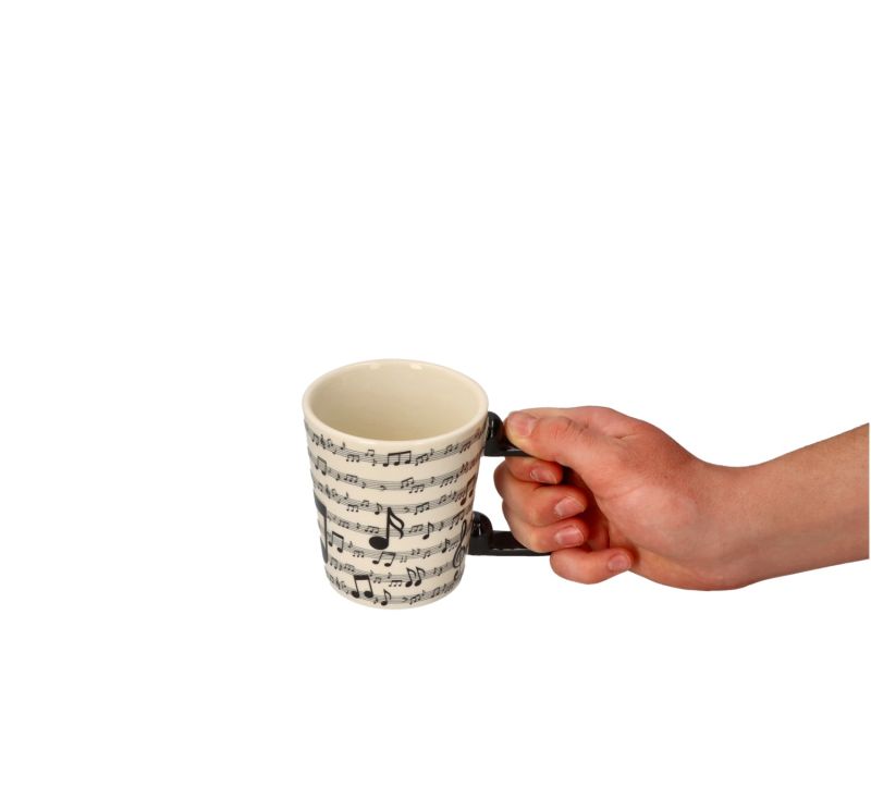 Kubek ceramiczny z motywem muzycznym 