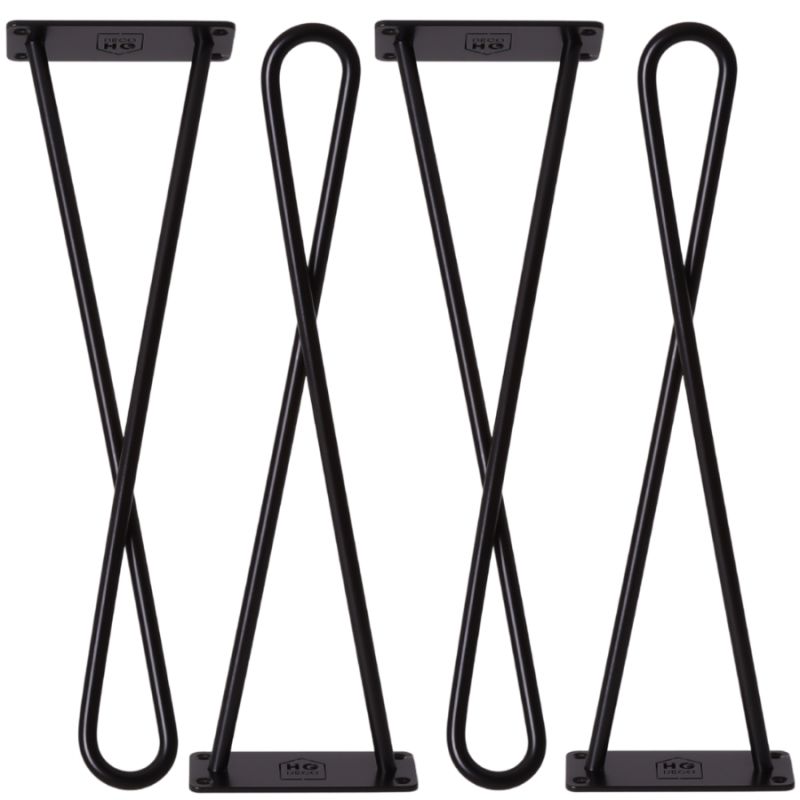 Metalowa noga do mebli kręcona DX40 cm czarna