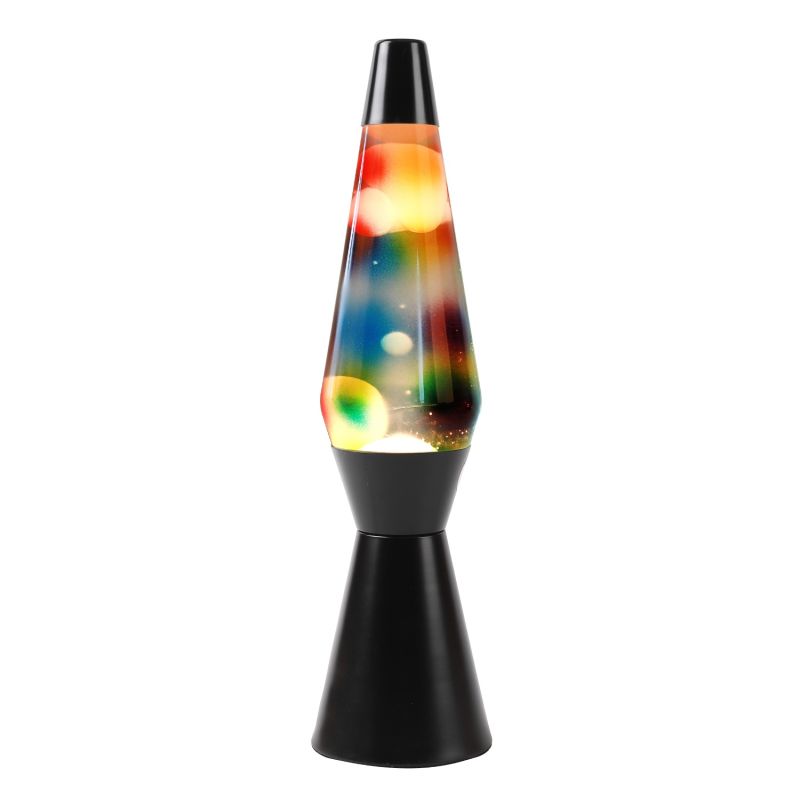 Lampka lava Tęczowa z czarną podstawą