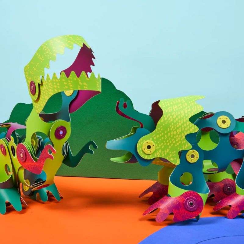 Clixo, zestaw klocków magnetycznych z motywem DINO, 36 elementów