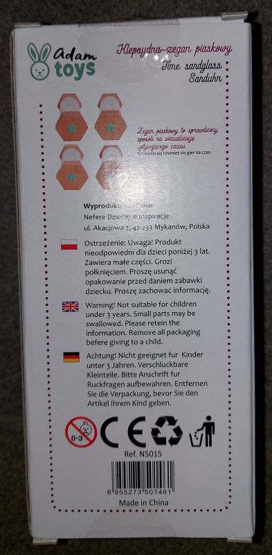 Zegar piaskowy  - bezpieczeństwo produktu