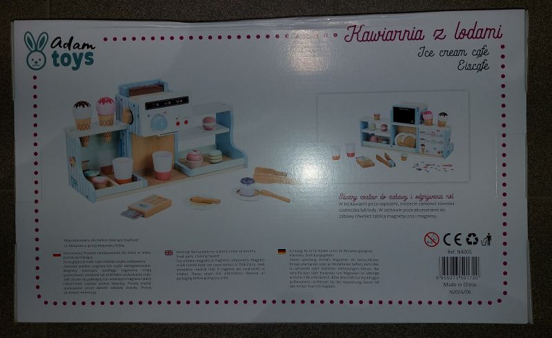 Kawiarnia z ekspresem Adam Toys Lodziarnia dla dzieci  - bezpieczeństwo produktu